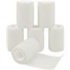 Nutoko 6 Rotoli Benda Elastica Bendaggio Adesiva Coesiva Benda Nastro Elastico Autoadesivo Salvapelle Sport Nastro Bendaggio Sportivo per Mani, Piedi, Ginocchia, Braccia 7.5cm x 4.5m (Bianco)