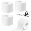 Esshogo Tape Sportivo, 4 Rotoli Nastro Sportivo Bianco 5x10, Tape Sportivo Autoadesivo, Tape Sportivo Calcio, Salvapelle Sportivo, Nastro Pallavolo Dita, Forbici incluse