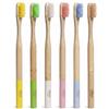 Etico Spazzolino Bamboo Ecologico - 6 Spazzolini Bamboo per Adulti con Setole Morbide, Spazzolini da Denti in Legno Naturale Biodegradabile, Senza BPA, Vegan, Dispositivo Medico
