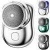 HIDRUO Mini Shaver Portable Electric Shaver, Pocket Portable Electric Shave, Usb Mini Shaver Electric Razor for Men, Type C Waterproof Rechargeable Wet and Dry Mens Razor (Silvery)
