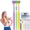 Gienslru Sensory Joy Spazzolino da denti a 3 lati, Spazzolino da denti a tre lati, setole morbide a forma di V, pulisce ogni dente per coprire completamente lo spazzolino (3 pezzi-A (adulto))