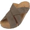 HAFLINGER Ciabatte in pelle Bio Como con plantare in sughero unisex, tortora 1838, 38 EU