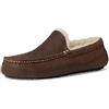 UGG Pantofole da uomo Ascot in pelle invecchiata, Cacao in polvere, 42 EU