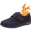 POFH Ciabatte ortopediche uomo Scarpe Ortopediche Comode Terapeutiche da Esterno Scarpe Pianta Larga per Edema Artrite Piedi Gonfi Extra Regolabili Larghe Scarpe Lana Caldo Inverno(Black1,42 EU)