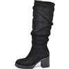 IF Fashion Scarpe da Donna Stivali Camperos Polpaccio Stropicciati Con Tacco Medio Grosso Platform Camoscio GL21 nero N.36