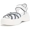 KARL LAGERFELD Sandalo da donna Everyday con soletta imbottita Meddi-Platform con tacco, Bianco brillante, 7.5