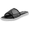 Juicy Couture Sandali da donna con strass - Glitter Bling Open Toe Sparkle Flats - eleganti calzature estive casual, Yogurt nero, 37.5 EU