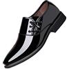 XJSDJHOUNT Oxford Scarpe Eleganti da Uomo Stringate Punta Arrotondata Pelle Microfibra Lucida Suola Bassa in Gomma Festa Antiscivolo (Color : Nero, Size : 41 EU)