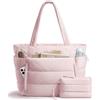 Bagstellar Borsa a tracolla Puffer per donne, borsa da lavoro leggera e gonfia, borsa da lavoro trapuntata per insegnanti e infermiere, per scuola, viaggio, palestra, Rosa, Large