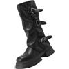 HOOUDO Stivali Texani Donna,Comodi Stivaletti da Pioggia Stivali da Bianchi Western Scarpe Stivaletti Texani alla Caviglia Largo Polpaccio Stivaletto