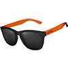 Zitto Ujay Pro occhiali da sole polarizzati uomo donna colorazione matt black in 10 combinazioni di colore UV400 (Arancio)