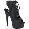 Pleaser DELIGHT-600-20 Blk Faux Leather/Blk Matte UK 2 (EU 35)