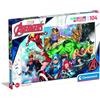 Clementoni - 25718 - Supercolor Puzzle - Marvel Avengers - 104 pezzi - Made in Italy, puzzle bambini 6 anni+