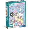 Clementoni - Puzzle 1000 Pezzi per Adulti e Ragazzi, Illustrazione con Tema Hello Kitty and Friends, Idea Regalo, Made in Italy, 50x70 cm, Poster Incluso, 37117