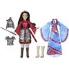 Disney Princess Disney Mulan - Set di due riflessioni, bambola alla moda con 2 abiti e accessori, giocattolo ispirato al film Disney Mulan