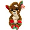 TY - Peluche - Beanie Bellies Speciale Natale - Renna - Juno - Marrone - Pupazzo con morbido pancino e occhioni dorati glitter - I peluche morbidi e coccolosi - 20 Cm - 41040