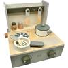 Mainely Personalizzabile cucina per bambini in legno pieghevole Verde oliva - salvaspazio e con accessori - per bambini dai 3 anni - personalizzata con nome - Label Label