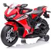BabyCar Moto Elettrica Bambini Honda CBR 12V | Moto Elettrica Bambini 3-5 Anni con Luci, Suoni e Rotelle Stabilizzatrici | Batteria 12V 3,5Ah, Motore 30W e Acceleratore a Pedale | Rosso