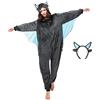 Corimori 1852 (6+ designs) Costume Uomo Donna Tuta Kigurumi Animale Pigiama Intero Adulti , Spark il drago (Nero), Altezza 170-180 cm