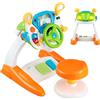 COSTWAY Volante per Bambini Educativa, Simulazione Volante di Guida Giocattolo con Sgabello, Luce Musica, Giocattoli Musicali per la Prima Educazione, Regalo per Bambini