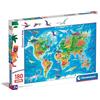 Clementoni - 29790 - Supercolor Puzzle - Dinosaurs Map - 180 Pezzi - Puzzle Bambini 7 Anni, Puzzle Illustrazione, Mappa, Made In Italy