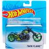 Hot Wheels Street Power Green Twin Flame Motorcycle