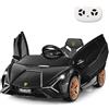 SOARS Macchina Elettrica per Bambini Lamborghini SIAN 12V con Telecomando, Auto Elettrico a Pedale e Luci LED, Veicoli con Musica, MP3, Clacson e Radio, Carico 25 kg, 3-8 Anni (Nero)