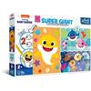 Trefl Primo - Cucciolo di squalo, piccolo squalo - 3in1: Puzzle di 15 elementi molto grandi, Libro da colorare, Gioco con elementi da colorare,con eroi delle fiabe, Divertimento per bambini dai 2 anni