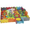 BAKAJI Tappeto Puzzle per Bambini 3 in 1, Tappetino in Gommapiuma per Neonati con 40 Palline da 6 cm e Custodia Salvaspazio, Dimensioni 146 x 146 cm, Morbido, Anticaduta, Antiscivolo, Gioco Educativo