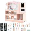 GYMAX Set da Gioco Medico in Legno, Gioco di Ruolo Medico con Stetoscopio, Monitor ECG, Pellicola a Raggi X, Monitor di Pressione Sanguigna, Area d'Esame, 24 Accessori (Rosa)