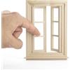 Odoria Casa delle Bambole Finestra Apertura: 1/12 Scala Miniatura Struttura Finestra 6 Griglie Mobili Legno non Verniciato - Mini Elemento Costruzione Modello DIY per Negozio Diorama