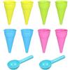 Generico Gioco di Coni - Set da 10 Pz per Sabbia Spiaggia - Set Giocattolo ,per Attività Estive Scuola Materna Festa Compleanno Eventi