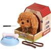 Liqzirtu Cane giocattolo che cammina - Cucciolo che cammina | Peluche realistico | Cucciolo di giocattolo per bambini piccoli, Animali elettronici interattivi, Cane che cammina con corda e coda che abbaia