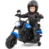 COSTWAY Moto Elettrica per Bambini, 6V Moto Cavalcabile con 2 Ruote di Supporto, Pedale, Fari e Musica, 2,4 km/h, per Bambini 3 Anni+, 79x58x56 cm (Blu)