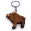 H-Customs Ciondolo portachiavi realizzato a mano in legno di maiale di cinghiale