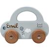 Mainely Personalizzabile Giocattolo auto in legno Blu - regalo per nascita e battesimo - per bambini dai 18 mesi - personalizzato con nome - Label Label