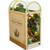 ELPHNUTSEY Leggio in legno 3D Puzzle fai da te casa delle bambole Fermalibri in legno Libreria modello Kit di costruzione con luce LED per adolescenti e adulti da costruire
