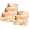 SHINEOFI 5 Pezzi Cestini Di Stoccaggio In Legno Cestini Mini Accessori Per La Casa Miniature Per Artigianato Mini Casse Per Artigianato Ornamenti In Miniatura Giocattoli In Cassa Piccolo