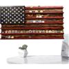 Generico Sfida Del Display Moneta - Amercan Flag Wood Rack, Supporto Per Monete A 7 Livelli | Scaffali Di Esposizioni Monete Commemorative, Regalo Militare Per Veterani, Scrivania Per Ufficio O Decorazioni Ap