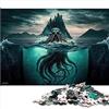LKASGCBY Puzzle per adulti Puzzle mostro marino Puzzle per adulti 1000 pezzi Puzzle in legno per adulti e bambini dai 12 anni in su Regalo di compleanno, regali per adulti Dimensioni: 50x75 cm