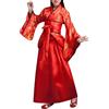Generic Costume Cinese Tradizionale Hanfu per Bambini Vestito Orientale Ragazza Ragazzo per Carnevale Recita Scolastica Abito Epoca Antica Cerimonia Colori Vari Set Completo Performance (A01-Red, 13-14Years)