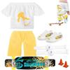FVPKYUR Set di monopattino per dita, skateboard, pedagogico, in miniatura, per allenamenti, giocattoli con pantaloni e scarpe, per Halloween