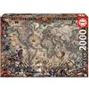 Educa - Puzzle da 2000 pezzi per adulti | Mappa dei Pirati. Misura approssimativa assemblato: 96 x 68 cm. Include colla FIX puzzle. Da 14 anni (18008)