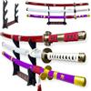 FEENOMENN FÉENOMENN Katana One Piece Pack Zoro 3 spade (ENMA, WADO ICHIMONJI, SANDAI KITETSU) - Lama in legno, supporto giapponese incluso