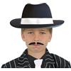 I LOVE FANCY DRESS LTD ILOVEFANCYDRESS®, cappello da gangster, nero e bianco. Cappello per costume di carnevale, modello fedora, 56 cm di circonferenza. Accessorio per bambini, per danza, spettacolo, festa in maschera BLACK WITH WHITE BAND Taglia unica