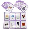 HONTOUSIP 34 PCS Clothing Cards- Learning Picture & Word Card Flashcards(English Word Learning Card & Pocket Size Flash Card for Children And Preschool),4.33x3.15in