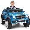 COSTWAY Mercedes Benz Macchina Elettrica per Bambini 12V, Veicolo Elettrico con Luci LED e Chiusura di Sicurezza, Macchina Cavalcabile per Bambini 3-8 Anni (Blu)