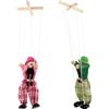 Gogogmee Marionette di Legno Pirata 2 Unitá Decorazione Personaggio e Levigatura Liscia, Giocattolo per Spettacolo di Burattini e Interazione Genitore-figlio Stili multipli