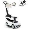 SOARS Macchina Cavalcabile per Bambini con Licenza Mercedes-Benz 3 in 1, Capote Regolabile, Guida Realistica con Volante e Clacson, Capacità di Carico 25 KG, per Bambine e Bambini 1-3 Anni (Bianco)
