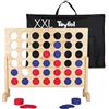 Toyfel Gioco da tavolo Forza 4 XXL Ace Naturale - Forza Quattro - Connetti 4 Gioco da interni o esterni - 4 di fila Gioco di strategia in legno di pino certificato FSC® - Gioco per adulti e bambini